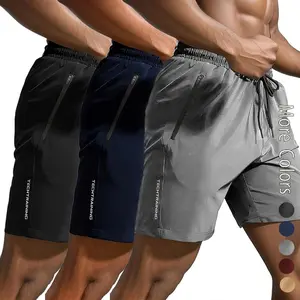 3-Pack Men's Casual Sports Shorts Breathable Quick-Drying Pants with Drawstring Waist and Side Pockets for Comfort and Style