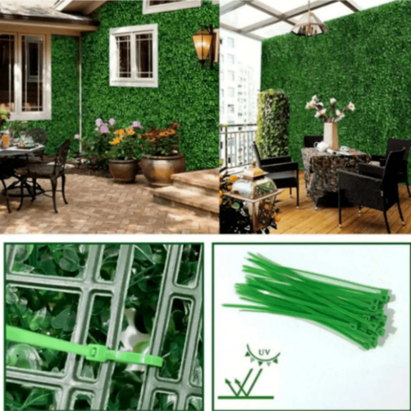 Artificial Wall Decor, Milan Grass Indoor Planting, Privacy Hedge, UV Protection Background, Suitable for Outdoor Garden and Indoor Home Weddings, Artificial Plants