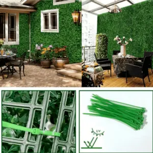 Artificial Wall Decor, Milan Grass Indoor Planting, Privacy Hedge, UV Protection Background, Suitable for Outdoor Garden and Indoor Home Weddings, Artificial Plants