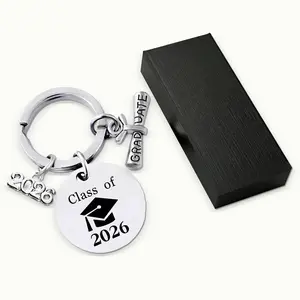 Unisex 2026 Keychain with Symbolic Charm - College Graduation Gift, Graduation Celebration Favor for Students