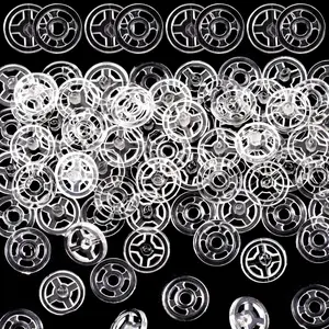 36 Set Sew-on Snap Buttons, 7mm Plastic Snaps Fasteners, Invisible Clear Press Buttons for Shirt Skirt Jeans Coat Jacket Windbreaker Hats Shoes Bag