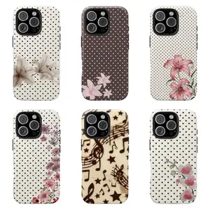 Lily Floral Polka Dot Phone Case,Vintage Aesthetic Gift For iPhone 11 12 13 14 15 16 17 Pro Max For Samsung S26 S25 S24 S23 S22-Gift For Her/Him/Fans