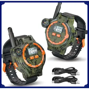 Rechargeable Walkie Talkies for Kids, Two-Way Radio Walky Talky with Flashlight Children Long Range, 2 Pack Interphone Toy for Kids Age 6-12 Outdoor Game for Kid Ages 4-8 Gifts for Boy(Gag Toys & Practical Jokes)(Gag Toys & Practical Jokes)