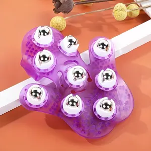 A Massage Glove: used for massaging the neck, back, shoulders, buttocks, face and other parts, massaging meridians, brushing the body, shaping the body with glove style full body meridian brush roller massager