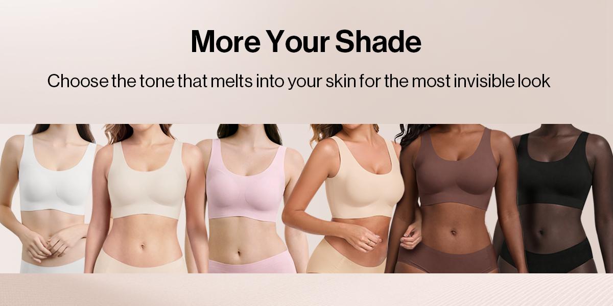 ubras Seamless Bras for Women Full Coverage Wireless Bralette Widen Straps Side Comfortable Breathable Smooth Pull On Bras Smart Size Fabric Stretchy Minimalist Basic Nude Lightweight Womenswear Soft Everyday Bra #Spring Statements