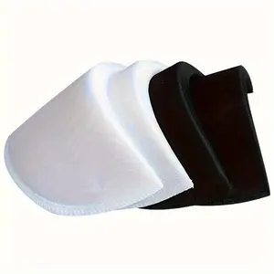 Thickness 1cm / 0.39inch Shoulder Pads Set Polyester Pad for Women Men Teens Sewing Accessories Clothes Set-in Shoulder Pads (2Black + 2 White)