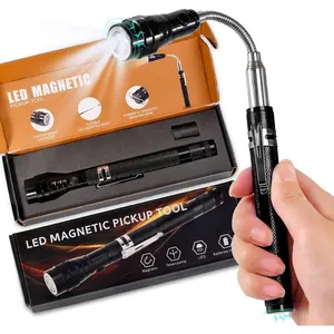 Magnetic Flashlight Easter Gifts for Men, Fathers Day Dad Gifts, Stocking Stuffers for Men Adults, Pickup Tool Cool Extendable Magnet Telescoping Gadgets Birthday for Him Handyman