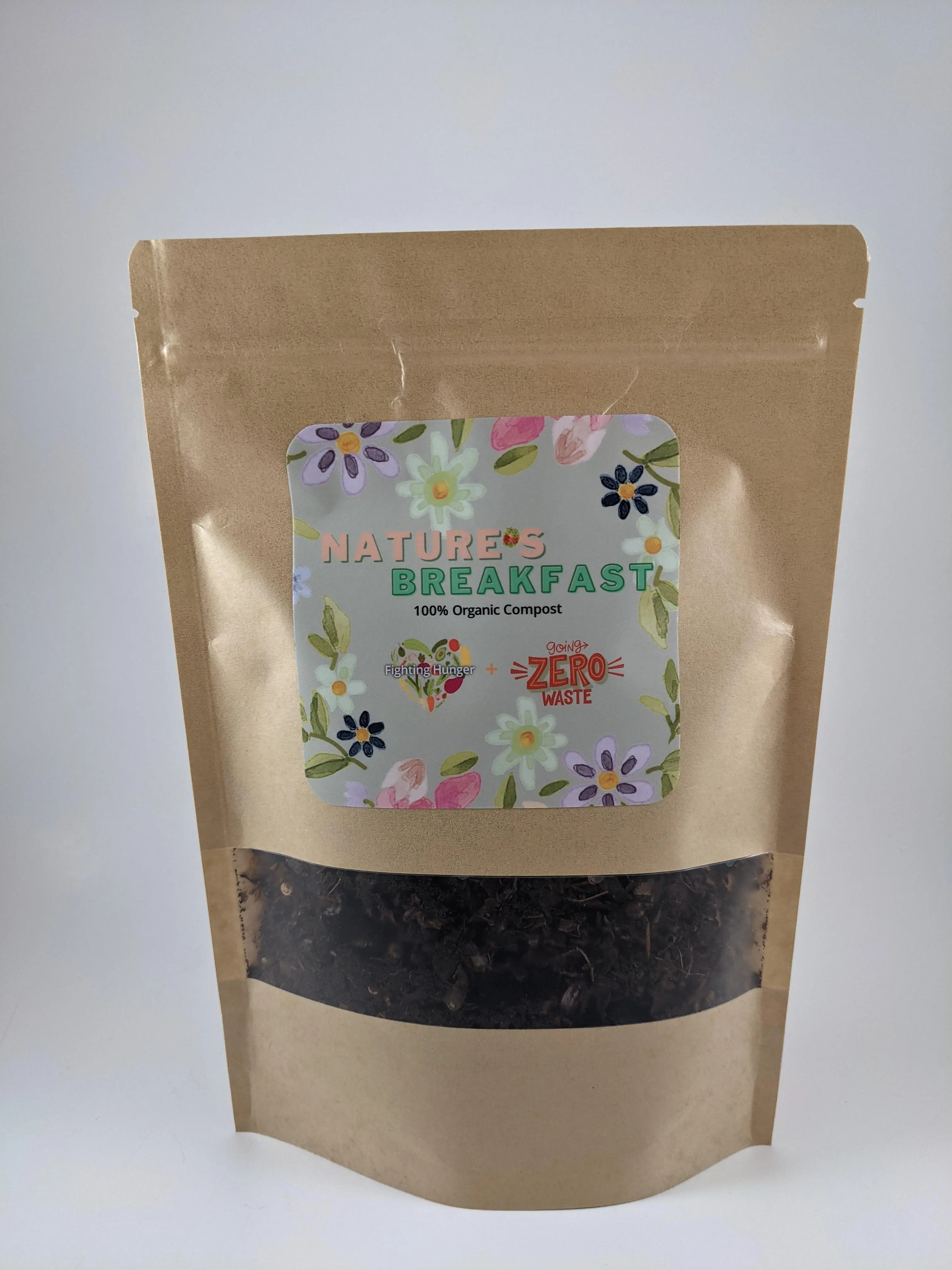 Fascinating Floral Designs Nature's Breakfast Organic Compost 17oz Resealable Bag with Donation to Local Charities, Eco-Friendly for Garden Use