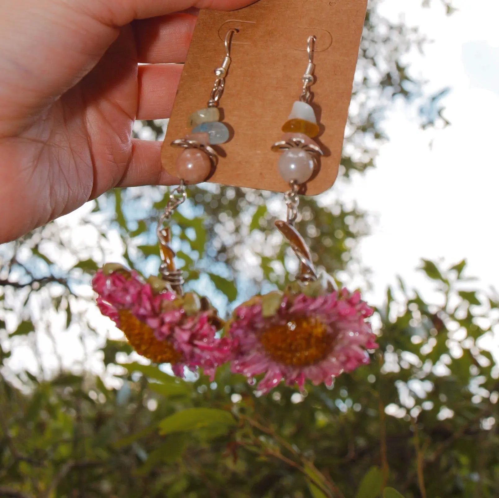 Morganite Daisy Earrings