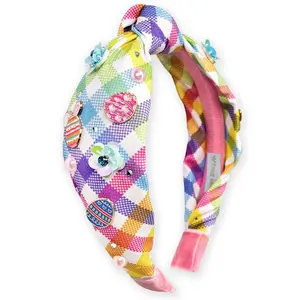 Easter Knotted Headband - Plaid Knot Hair Band for Kids Girls