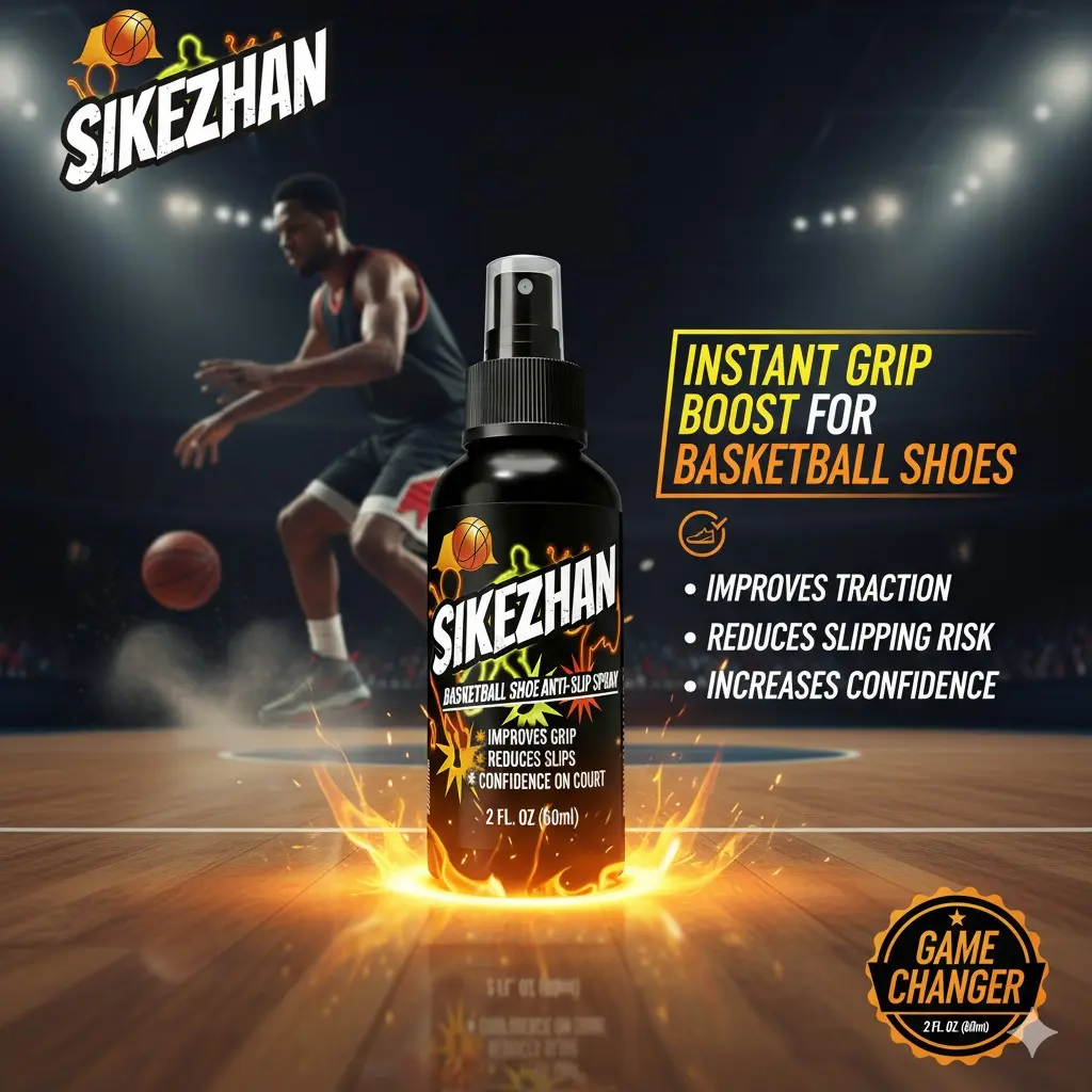 SIKEZHAN Basketball Shoe Anti-Slip Spray, Formula, Sneaker Grip Enhancer Sole Traction Spray Improves Grip Reduces Slips Sticky Fluid For Indoor Court Shoes Basketball Volleyball Gym Essential Sports Accessories, Fast Drying