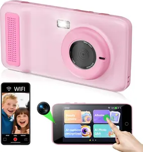 AI Digital Camera, AI Kids Camera Everything Recognition for 4 to 12 Years Old Girls Boys, Dual Lens, 5G/2.4G Dual-Band Wi-Fi, 4" LCD Touch Screen, Gift Ideas for Birthday Christmas Festival outdoorfun
