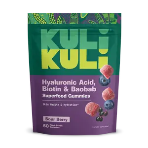 KULI KULI Superfood Gummies for Skin Health & Hydration Boost - Sour Berry Flavor