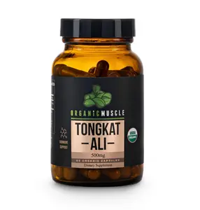 Organic Muscle Inc. Organic Tongkat Ali 500mg 60 Count Supplement - Pure & Potent USDA Eurycoma Longifolia Root Supplement