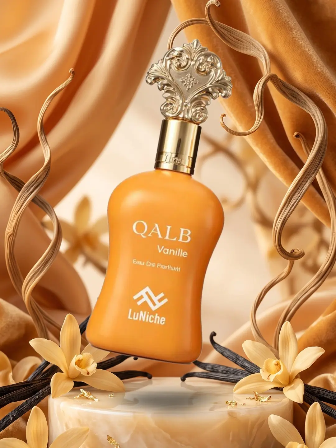 LuNiche Qalb Vanille Eau De Parfum Spray 3.4 oz - Rich Bourbon Vanilla & Smoky Notes for Nighttime Enthusiasts