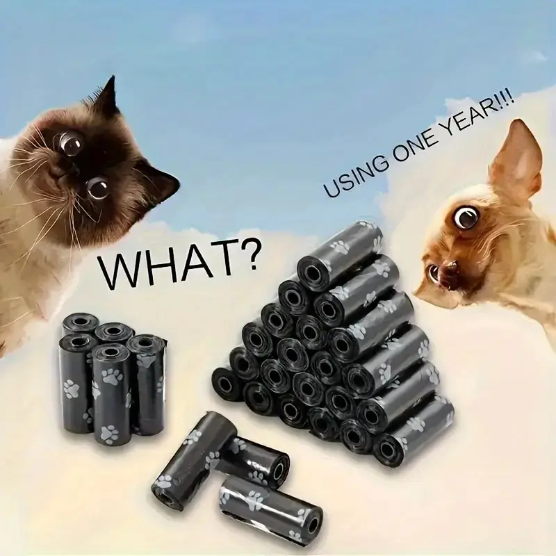 Christmas good news for pet owners! 🎁 150 leak-proof, easy-tear poop bags, no more worrying about dirty hands! Leak-proof, easy-tear design, durable