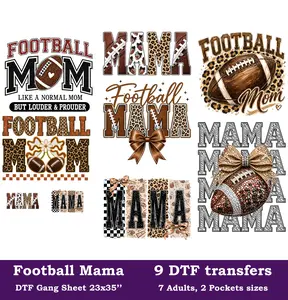 Football Mama DTF Gang Sheet, 23x35 in. Heat transfers
