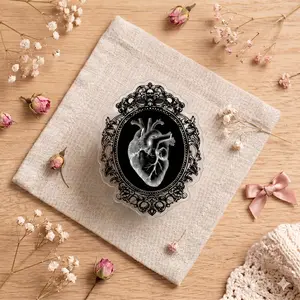 Magnetic Phone Grip Anatomical Heart Gothic MagSafe Griptok Baroque Skull Frame Phone Holder Stand Dark Academia Aesthetic Kindle Magnet Accessory Gift