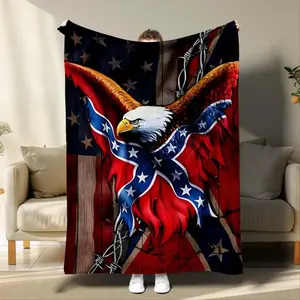 Eagle Print Blanket, 1 Count Soft Throw Blanket for Sofa, Bed, Air-conditioned Room, Comfy Bedding for Christmas Decor, Multi-purpose Holiday Gift, Christmas Gifts, Christmas Decorations, Men's Gift Ideas, Decorative Giftable Blankets, Travel Blanket