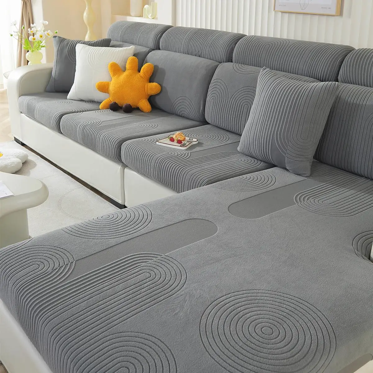 Solid Color Sofa Seat Cover, Elastic Sofa Seat Cushion Cover, Dustproof Sofa Seat Cover for Home Living Room, Vanity Decor Couch Accessories, Christma