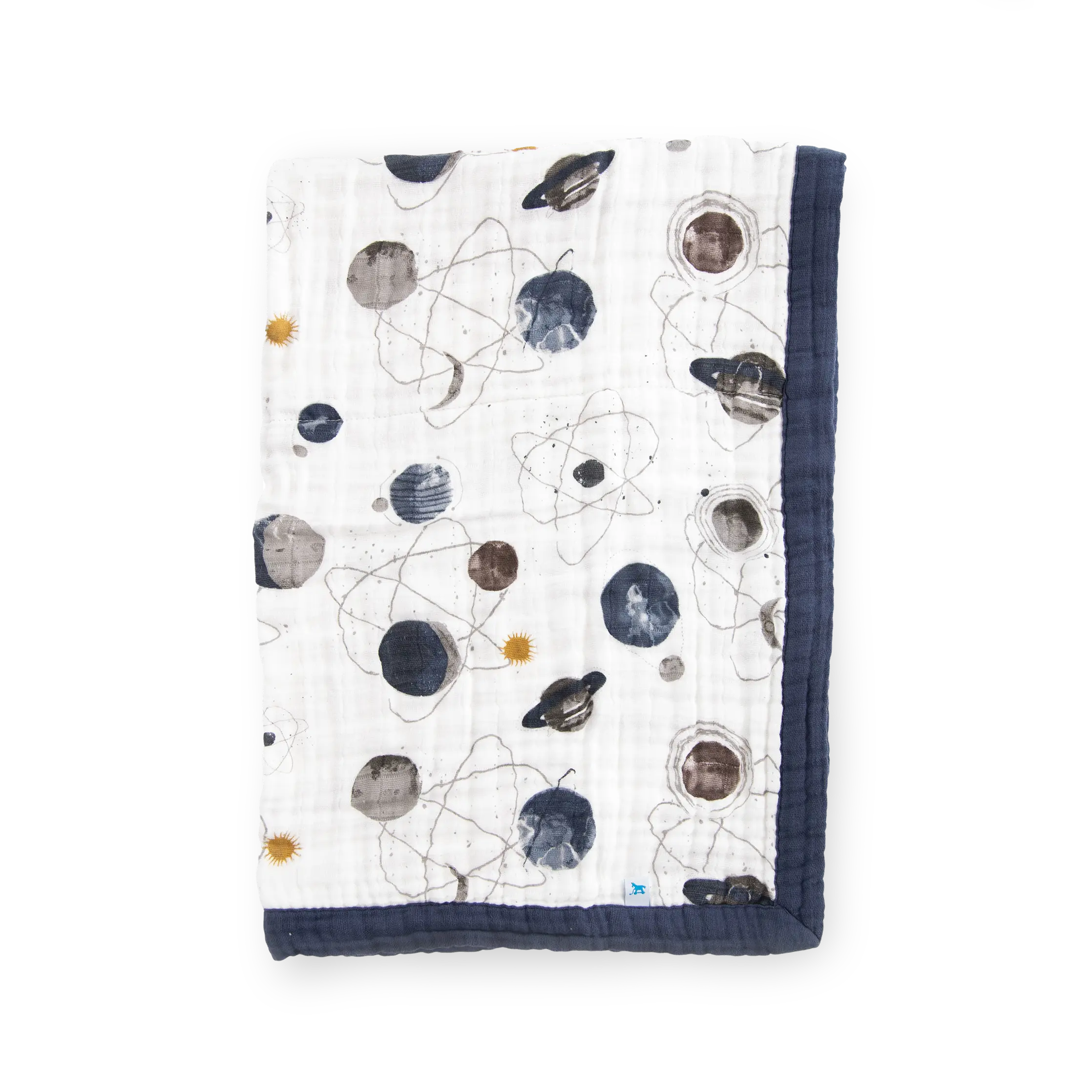 Cozy Soft Cotton Muslin Baby Quilt - Planetary Design for Gentle Snuggles