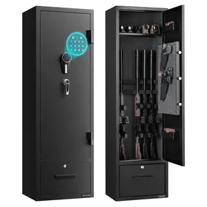 Fathersdaygift VEVOR 4 Gun Safe, Long Gun Cabinet for Rifles and Pistols, Quick Access Rifle Safe with 2 Ammo Slots, 2 Pistol Pockets 2 Adjustable Racks, Large Digital Cabinet with Key and Password Lockdealsforyoudays