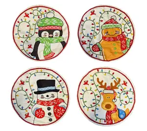 Temp-tations Holiday S/4 14" Placemats with Beaded Embellishments