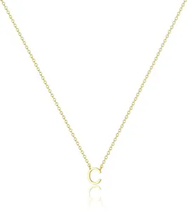 Initial necklace for Women 14k Gold Plated Dainty Letter Necklaces Tiny Cute Initial Pendant Choker Simple Trendy Personalized Letter Name Necklaces Jewelry Gift for Women