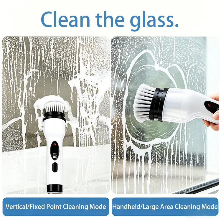 9-in-1 Electric Cleaning Brush,Electric spin scrubber, Cordless, Waterproof,class washer,scrubbing brush, adjustable extendable handle. suitable for household floor, room, bathroom scrubber, bathtub, tile and vehicle. cleaning brush. campingessentials