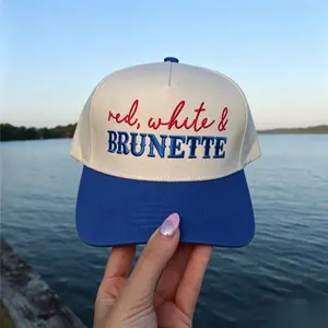 Red, White & Blonde / Brunette Trucker Hat – Patriotic Adjustable Baseball Cap for Men & Women  Patriotic USA Country Girl Summer Snapback  Independence Day trucker Hat, Hats For Women, Trucker Hats Women