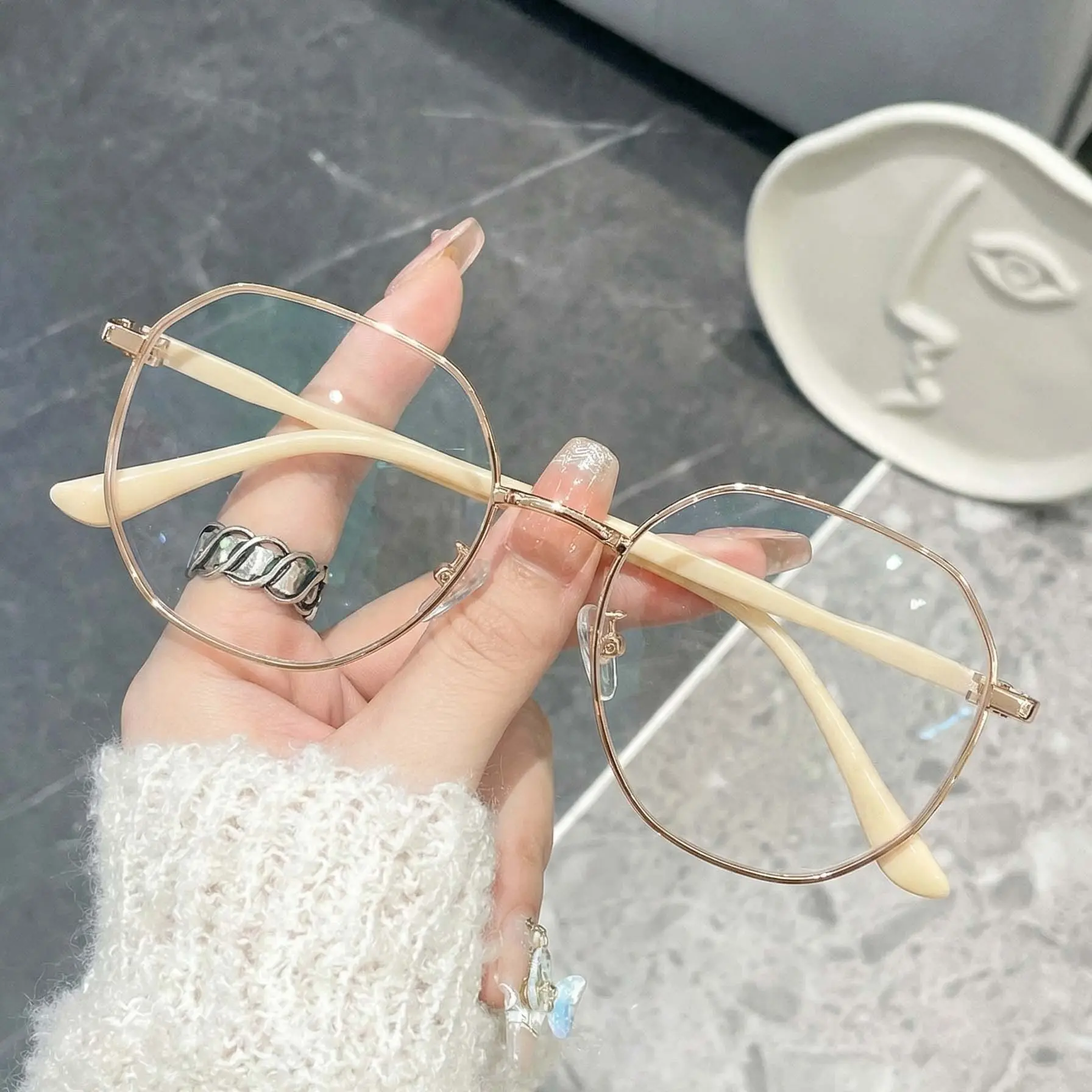 Women's Fashion Elliptical Reading Glasses, Reading Eyeglasses, Reading Eyewear, Geometric Ultra-Light Blue Light Blocking, Simple Minimalist Design, Elegant Accessory