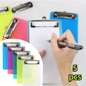 5pcs Upgrade Kitchen Life Partner Convenient clipboard memo set Easy to clean Clipboard Compact pocket design Simple efficient colorful plastic material easy to operate beautiful cute sturdy for kitchen planning Classroom office restaurant Doctor's office