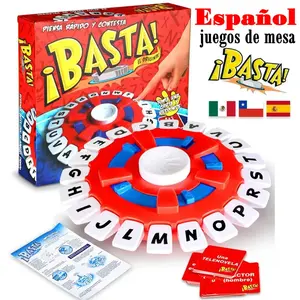 Spanish Basta Game Fast-paced Family Gathering Multilingual Board Game Letter Learning Toys for Adults and Children Family Fun Game