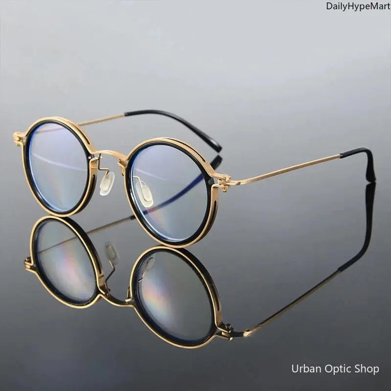 Urban Optic Shop x HypeMart Unisex Trendy Round-Frame Blue Light Glasses with Metal Frames, Fashion Accessory for Office & Daily Use, Trendy Frames
