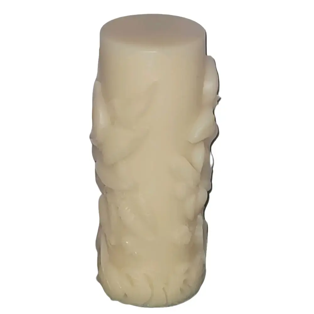 Elegant cylinder shaped candle wrapped with flowers Decor