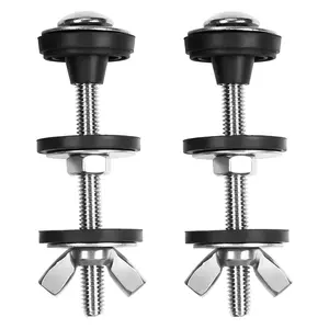 2PCS Universal Toilet Tank to Bowl Bolts Kit, Heavy Duty Toilet Tank Bolts Replacement, Waterproof Stainless and Rubber Washers Gaskets, Extra Long Nuts Screw for Toilet Mounting and Repair