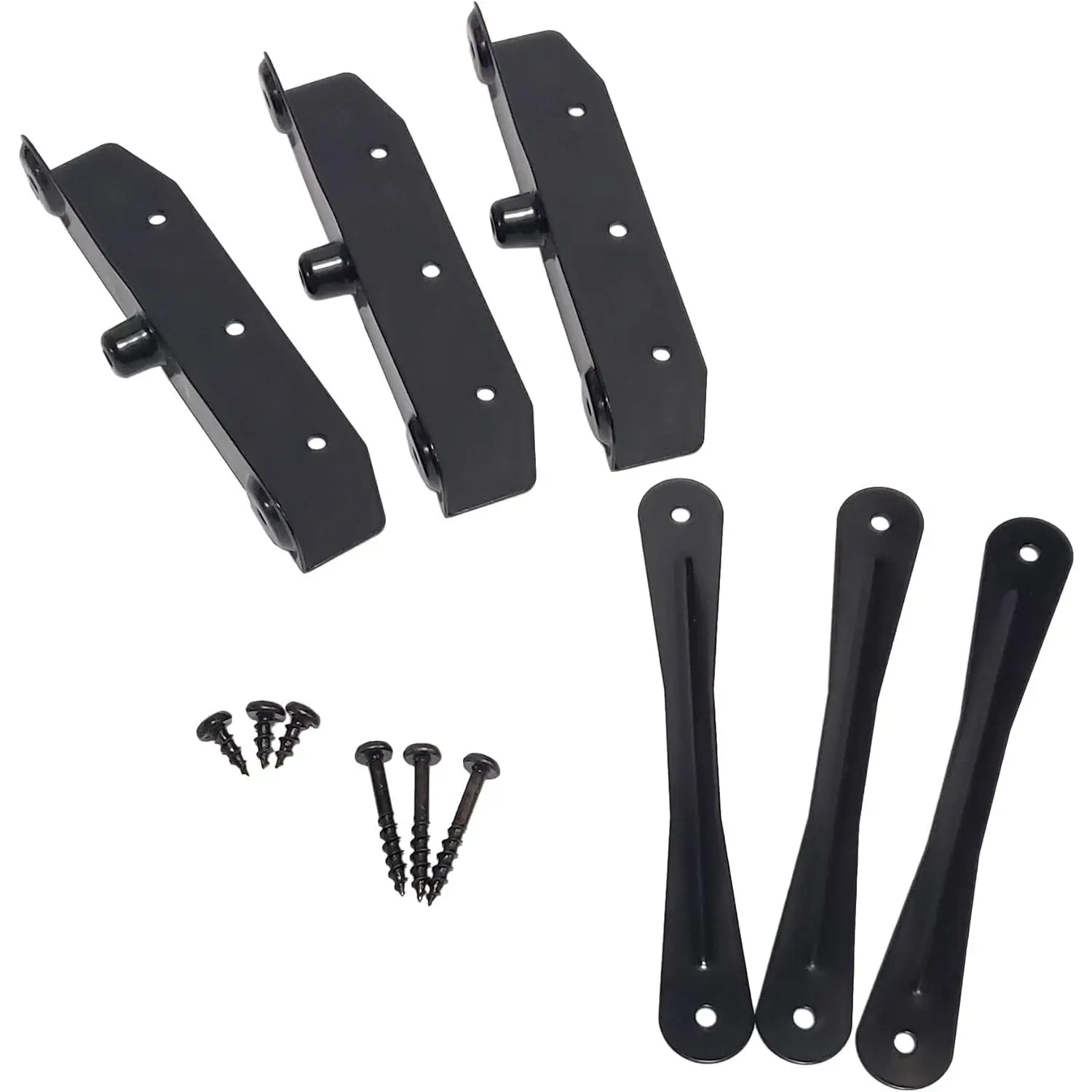 Heavy Duty Stainless Steel Louvers Hardware Kit - Black E-Coated Outdoor Shutter System, Complete DIY Set for Pergolas & Privacy Screens (22 Brackets, 10 Actuators, Screws)