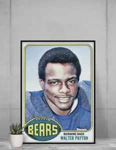 Topps Walter Payton 1976 Rookie Card 12x17 Poster Chicago Bears
