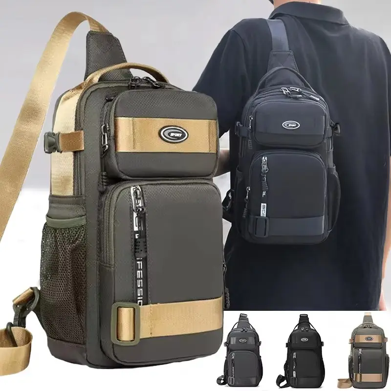 Men's Cycling Backpack, Men's Chest Bag, Casual Single Shoulder Bag, Lightweight Large Capacity Crossbody Bag, Multifunctional Crossbody Bag, Tactical Crossbody Bag, Perfect for Outdoor Activities, Lightweight Crossbody Bags