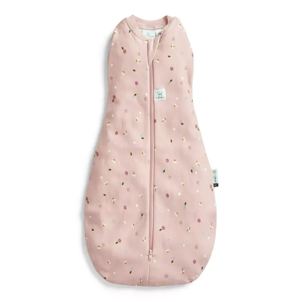 ergoPouch Newborn Baby Girl Organic Cocoon Swaddle Wrap Sack - 1.0 TOG, Daisies NB