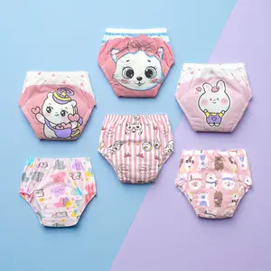 6-Piece Soft Cotton Reusable Potty Training Pants, Washable Baby Diaper Covers, Washable Diapers, Ideal for Newborns & Toddlers, Comfortable Learning Gear