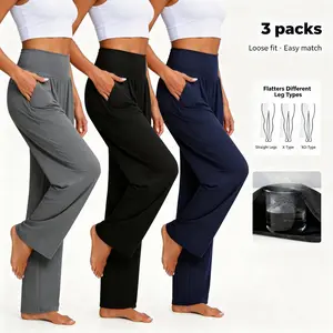 NunuFlex Women's Wide Leg Pants High Waisted Lounge Loose Palazzo Yoga with Pockets Comfy Flowy Cozy Pajama Pants Loungewear Breathable