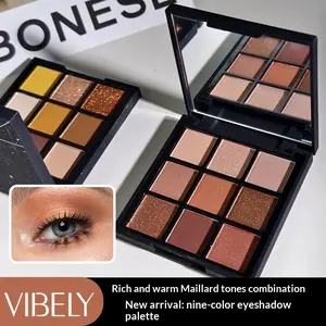 9 Color Eyeshadow Palette Warm Orange Brown Shimmer Matte High Pigment Long Lasting Multipurpose Makeup
