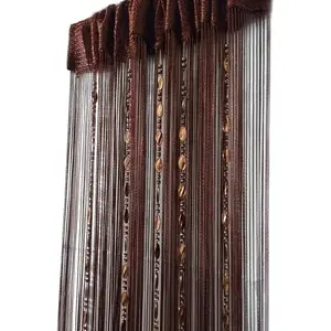 100cmX200cm Decorative Door String Curtain Beads Wall Panel Fringe Window Room Divider Blind for Wedding Coffee House Restaurant Parts Door Divider Beads Tassel Screen Decoration (coffee25)