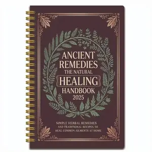 Vintage Style Coiled Notebook, Traditional Natural Healing Core, Home Herbal Wellness, Practical Record Function, Ideal for Health Lovers