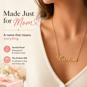 Women's Custom Name Engraving Plate Necklace - Personalized Multi-Name Stainless Steel Family Pendant, Tarnish-Proof Waterproof Memorial Keepsake Jewelry, Gold Silver Rose Gold Finish, Sentimental Gift for Mom