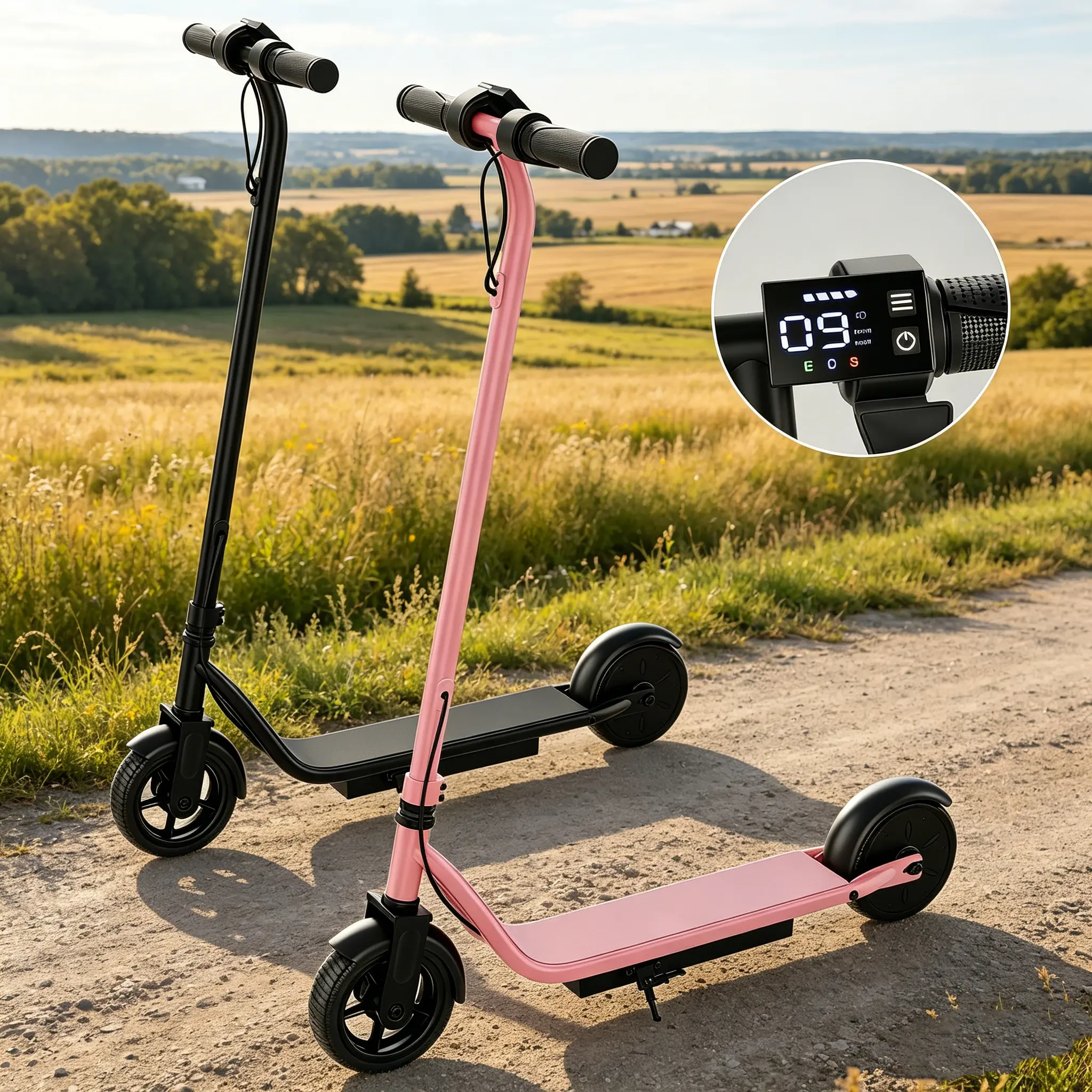 Kids' Electric Scooter, 250W Motor, 3 Speed Modes, Up to 9 MPH, 6.5" Solid Tires, Lightweight Safe Stable Ride for Boys Girls Outdoor Sports & Fitness Fun