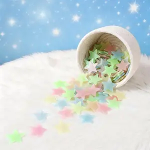 Glow Stars for Ceiling & Bedroom – 2pcs 1.18 Inch Fluorescent Wall Stickers, Create a Luminous Night Sky, Random Assorted Colors