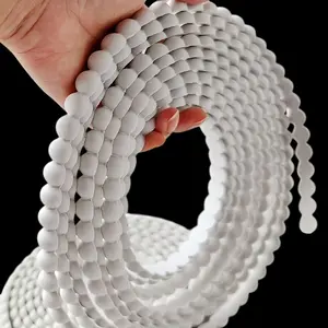 1 roll (5m/196.85in) of self-adhesive PVC bead trim-Removable wallpaper border, white durable decorative strip, suitable for cabinets, walls, floors and ceilings-Easy DIY, Wall Panel Molding