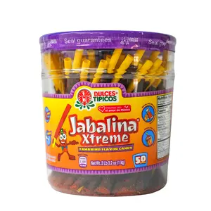 Jabalina Xtreme Tamarind Flavor Candy with Hot Salty Tamarind Paste and Chili Heat 50 Count